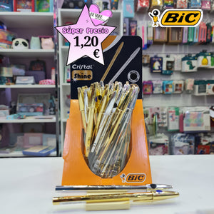 Bolígrafo Bic Cristal Shine Oro & Plata