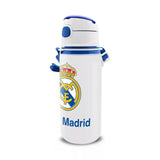 Botella infantil Real Madrid 600 ml con pajita en papeleria Badajoz disponible en Be To Be Menacho y Be To Be Valdepasillas