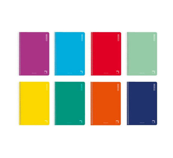 Cuaderno Bloc Espiral 12º Doceavo 85x125 80h 90grs 4x4 mm Tapa Blanda Colores Surtidos - Plastipac
