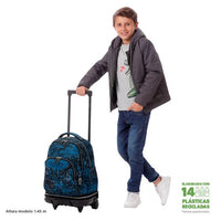 Mochila Escolar Grande Con Ruedas Totto Desmontable Urban Grap - Modelo Tiza - Carro Desmontable Talla L - Totto