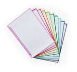 Recambio de Hojas A4 - 4 Taladros 80 gr Cuadrícula 5x5 mm - 100 Hojas Con Bordes 10 Colores - Office Box