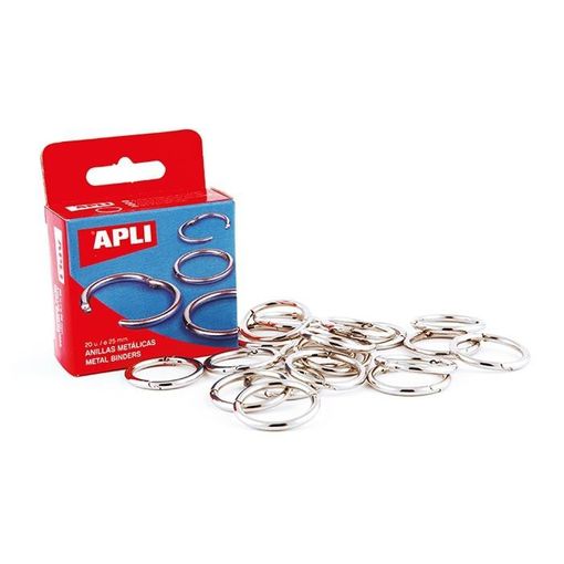 Anillas metálicas niqueladas Apli 38 mm en papelería Badajoz – disponibles en Be To Be Menacho y Valdepasillas