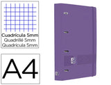 Carpeblock A4 Europeanbinder Oxford Polyfoam Pasta Plástica 4 anillas 35 mm Lila + Recambio 5x5 mm - Oxford