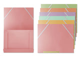 Carpeta clasica A4 con gomas colores pastel de polipropileno disponible en papeleria en Badajoz