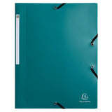 Carpeta clasica de plastico con gomas y solapas color verde PP A4 Exaclair disponible en papeleria en Badajoz