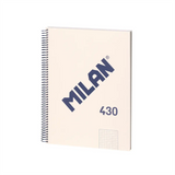 Cuaderno A4 Milan 430 Since 1918 beige de 80 hojas 95 g cuadricula 5x5 mm para instituto y universidad en Badajoz