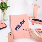 Cuaderno Libreta A4 Bloc Espiral Tapa Dura A4 80H 5x5 Mm 430 Since Rosa 1918 - Milan