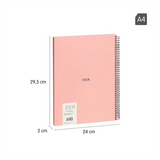 Cuaderno Libreta A4 Bloc Espiral Tapa Dura A4 80H 5x5 Mm 430 Since Rosa 1918 - Milan