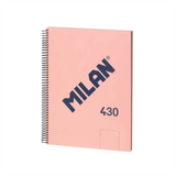 Cuaderno Libreta A4 Bloc Espiral Tapa Dura A4 80H Liso Blanco 430 Since 1918 Rosa - Milan