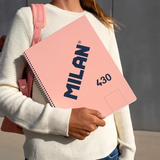 Cuaderno Libreta A4 Bloc Espiral Tapa Dura A4 80H Liso Blanco 430 Since 1918 Rosa - Milan
