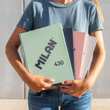 Cuaderno Libreta A4 Bloc Espiral Tapa Dura A4 80H Liso Blanco 430 Since 1918 Verde - Milan