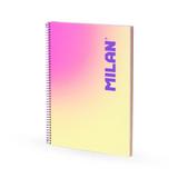 Cuaderno A4 Milan Sunset rosa amarillo 90 hojas 95 g cuadricula 5x5 mm disponible en papeleria en Badajoz