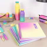 Cuaderno Libreta A4 Bloc Espiral Tapa Dura A4 90H 5x5 Mm Sunset Rosa Amarillo - Milan