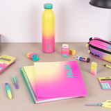 Cuaderno Libreta A4 Bloc Espiral Tapa Dura A4 90H 5x5 Mm Sunset Rosa Amarillo Verde - Milan