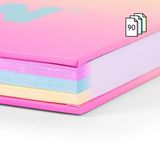 Cuaderno Libreta A4 Bloc Espiral Tapa Dura A4 90H 5x5 Mm Sunset Rosa Amarillo Verde - Milan