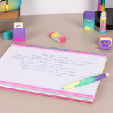 Cuaderno Libreta A4 Bloc Espiral Tapa Dura A4 90H 5x5 Mm Sunset Rosa Amarillo Verde - Milan