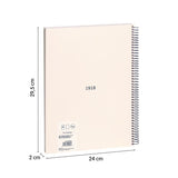 Cuaderno Libreta A4 Bloc Espiral A4 80H Liso Since 1918 Beige - Milan