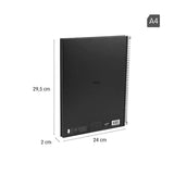 Cuaderno Libreta A4 Bloc Shadow A4 80H T. Dura Cuadricula 5x5 Mm Negro - Milan