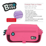 Estuche Portatodo De Cuatro Compatimentos Con Solapa B&B Rosa - Grafoplas