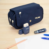 Estuche Portatodo De Cuatro Compatimentos Con Solapa 1918 Azul - Milan