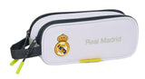Estuche portatodo de dos compartimentos Real Madrid primera equipacion Safta disponible en papeleria en Badajoz