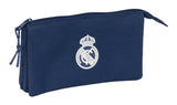 Estuche portatodo de tres compartimentos Real Madrid tercera azul marino Safta disponible en papeleria en Badajoz
