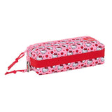 Estuche Portatodo De Tres Compatimentos Con Goma Elástica Hello Kitty - Safta