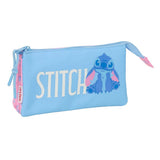 Estuche Portatodo de Tres Compartimentos Stitch Bright - Safta