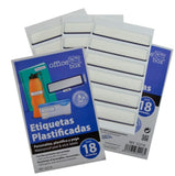 Etiquetas adhesivas plastificadas Office Box 18 unidades para personalizar objetos disponibles en papeleria en Badajoz