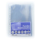 Fundas multitaladro tamaño folio 80 micras 10 unidades Office Box disponibles en papeleria en Badajoz