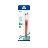 Juego de pinceles planos Milan numero 6 8 y 10 para temperas y acuarelas disponible en papeleria en Badajoz