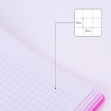 Libreta A4 48H 95Gr Cuadricula 5x5 mm Susnset Rosa Amarilla Turquesa - Milan
