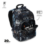 Mochila Escolar Grande Acuareles Balones de Futbol Adaptable a Carro - Totto