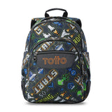 Mochila escolar grande Acuareles Gamer Consolas Retro adaptable a carro Totto disponible en papeleria en Badajoz