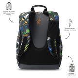Mochila Escolar Grande Acuareles Gamer Consolas Retro Adaptable a Carro - Totto