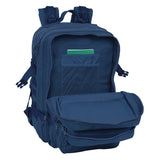 Mochila Escolar Grande Militar Para Tablet o PC 15,6" Color Azul Marino - Safta