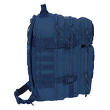 Mochila Escolar Grande Militar Para Tablet o PC 15,6" Color Azul Marino - Safta