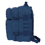 Mochila Escolar Grande Militar Para Tablet o PC 15,6" Color Azul Marino - Safta