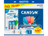 Pack de Acuarelas Giotto 12 Colores + Pincel + Mini Bloc + 2 Stick de Pegamento - Giotto