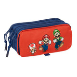 Portatodo triple Big Super Mario Mamma Mia Safta con tres compartimentos y bolsillo frontal disponible en papeleria en Badajoz