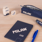 Portatodo De Un Compartimento Rectangular Shadow Mini Serie 1918 Azul Marino - Milan