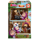 Super Puzzle De Madera Doble Masha Michka - 25 piezas - Juegos De Masha Michka - Puzzles Infantiles De Madera Masha Michka - Educa