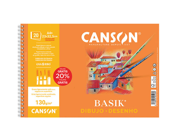 Bloc de dibujo Canson A4 130g con recuadro microperforado – papelería Badajoz en Be To Be Menacho y Valdepasillas