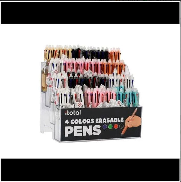 Boligrafos borrables 4 colores clicker en papeleria badajoz disponibles en be to be menacho y valdepasillas