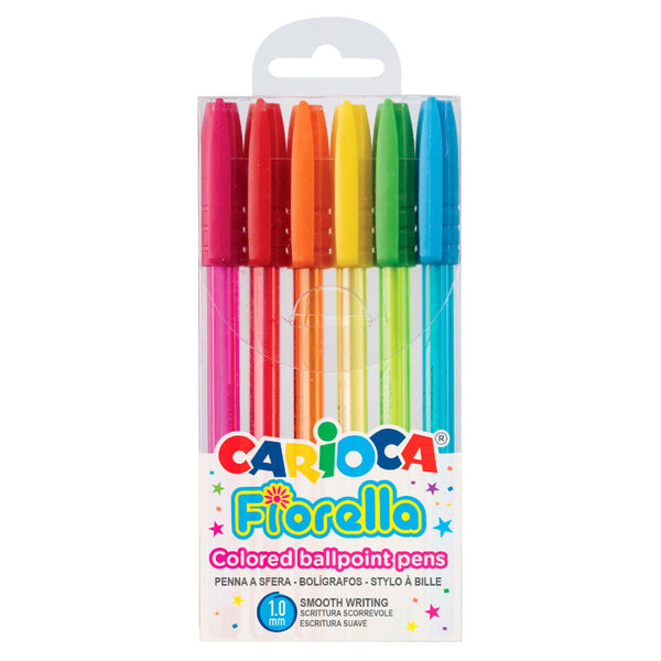 Bolígrafos De Colores Fiorella 6 Unidades - Carioca