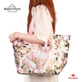 bolsa reutilizable grande polipropileno gatos y flores roymart papeleria badajoz
