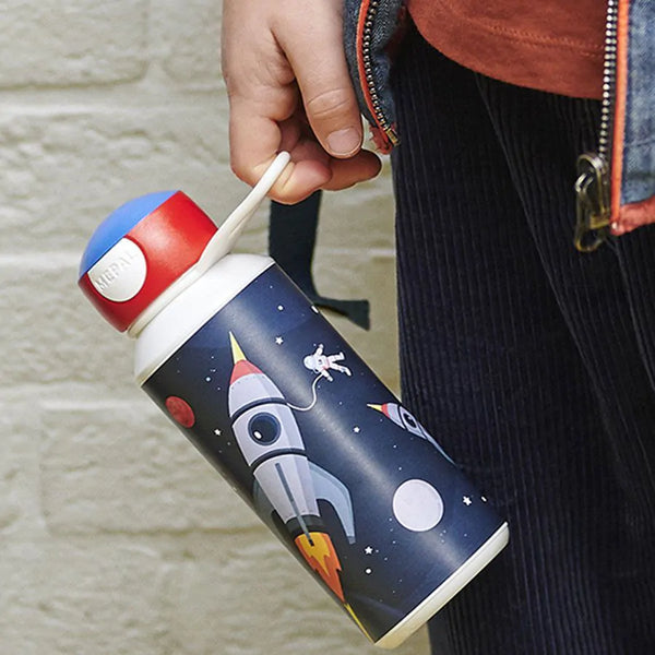 Botella de Agua Infantil Botella de Bebida pop-up 400 ml Rocket - Little Dutch