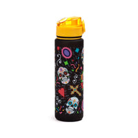 Botella de Agua con Tapa y Seguro de Apertura Día de los Muertos Calaveras Catrinas - Puckator
