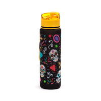 Botella de Agua con Tapa y Seguro de Apertura Día de los Muertos Calaveras Catrinas - Puckator