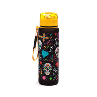 Botella de Agua con Tapa y Seguro de Apertura Día de los Muertos Calaveras Catrinas - Puckator